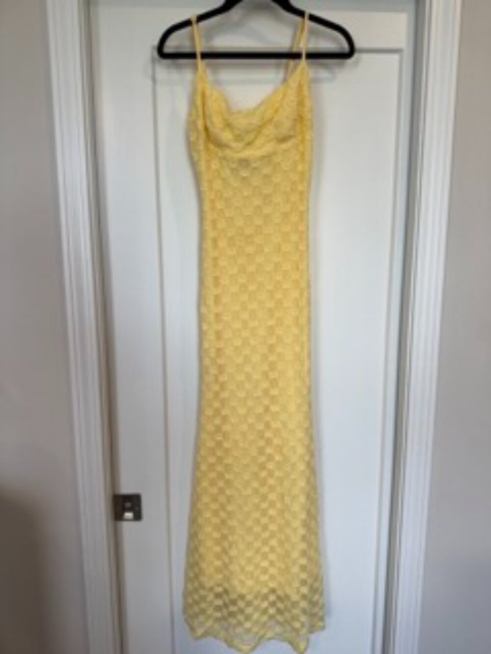 Butter Yellow Spaghetti Strapped Long Dress